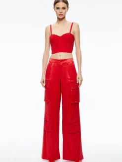 Alice and Olivia ADARA BUSTIER TOP PERFECT RUBY*CLOTHING