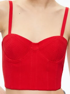 Alice and Olivia ADARA BUSTIER TOP PERFECT RUBY*CLOTHING