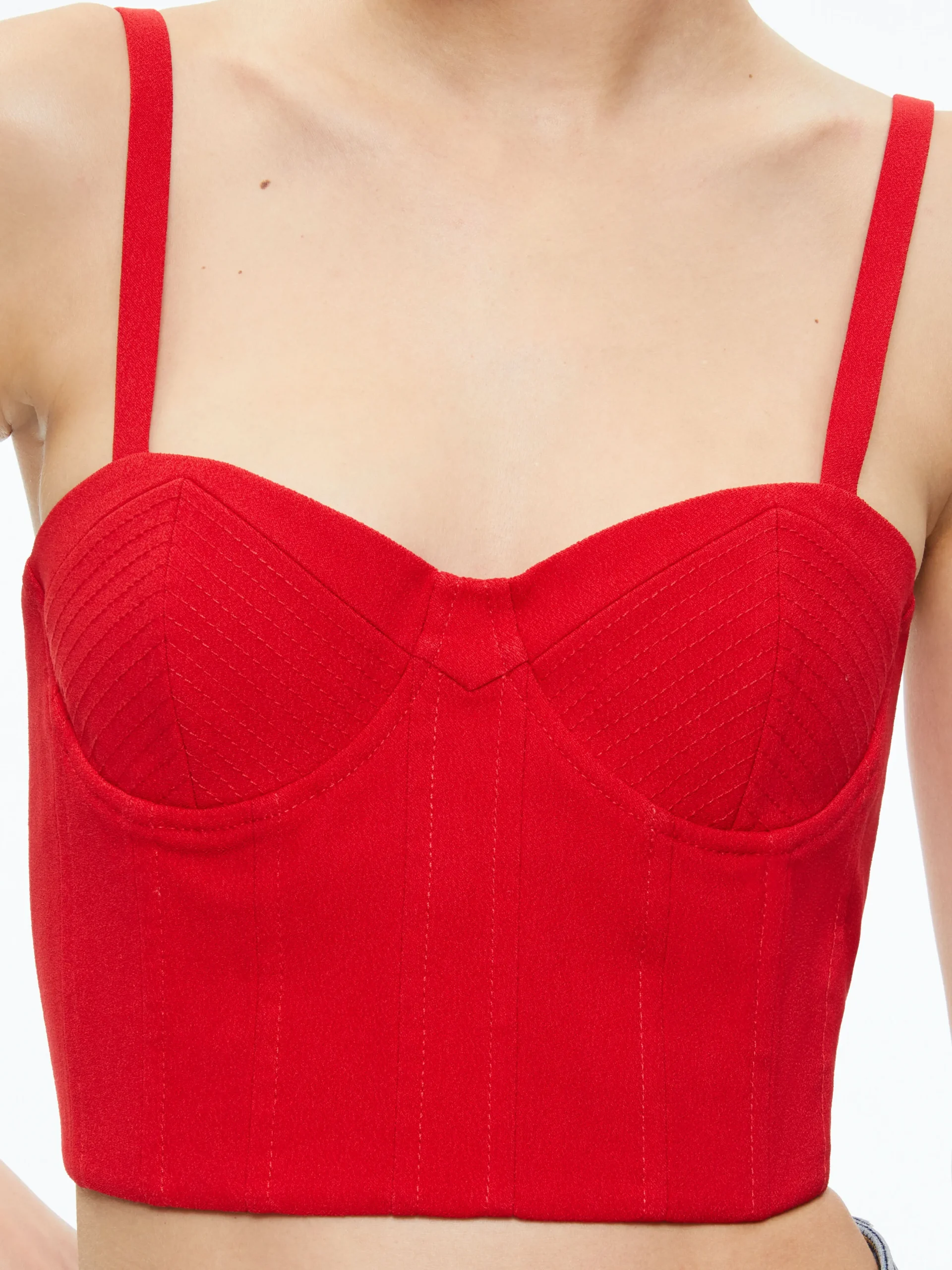 Alice and Olivia ADARA BUSTIER TOP PERFECT RUBY*CLOTHING