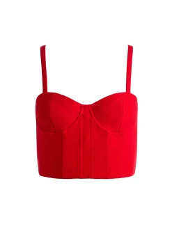 Alice and Olivia ADARA BUSTIER TOP PERFECT RUBY*CLOTHING