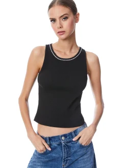 Alice and Olivia ALLEN EMBELLISHED NECK TANK TOP *FEATURED SHOPS | CLOTHING
