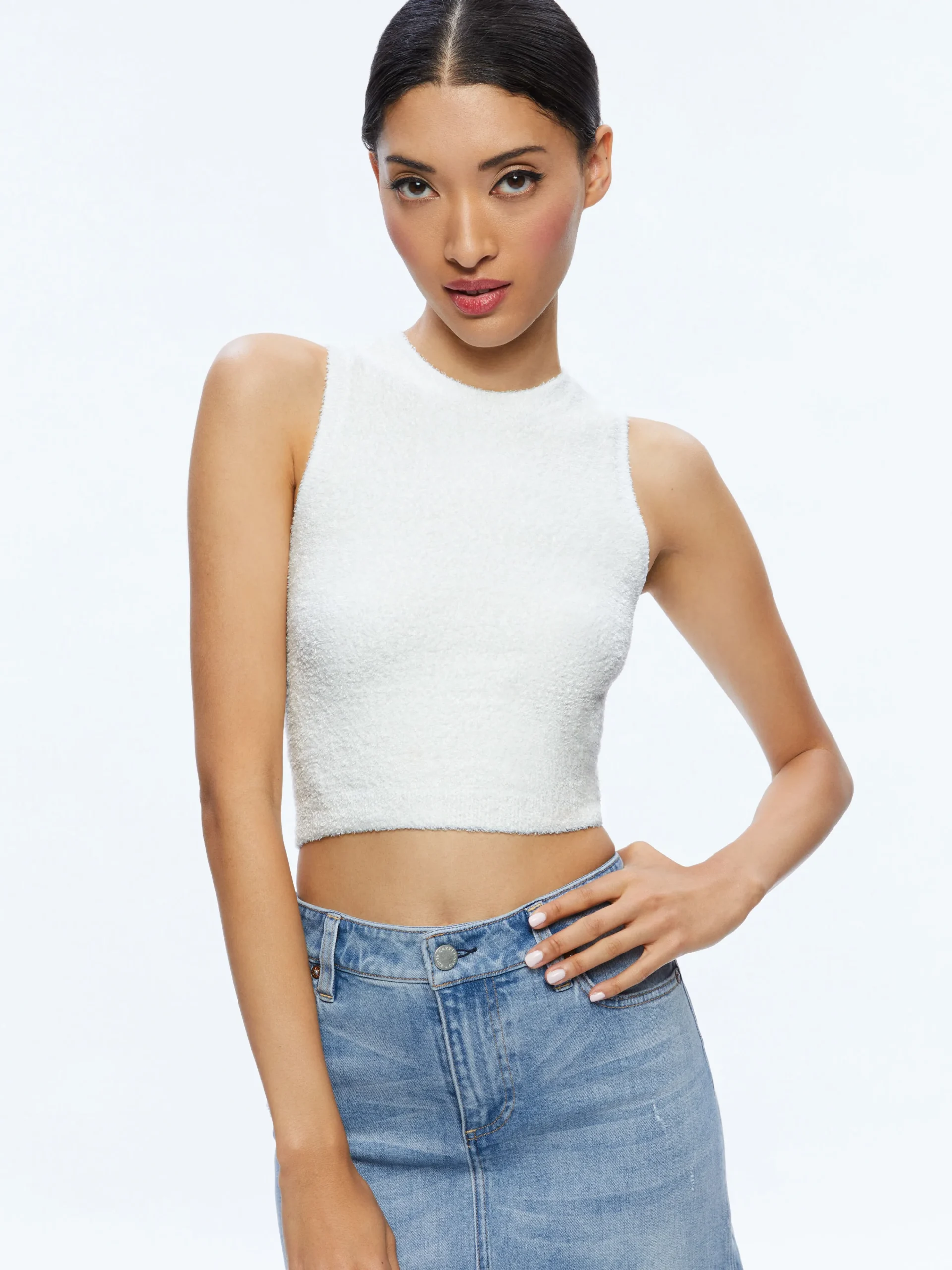 Alice and Olivia AMITY SLEEVELESS CROPPED TANK *CLOTHING