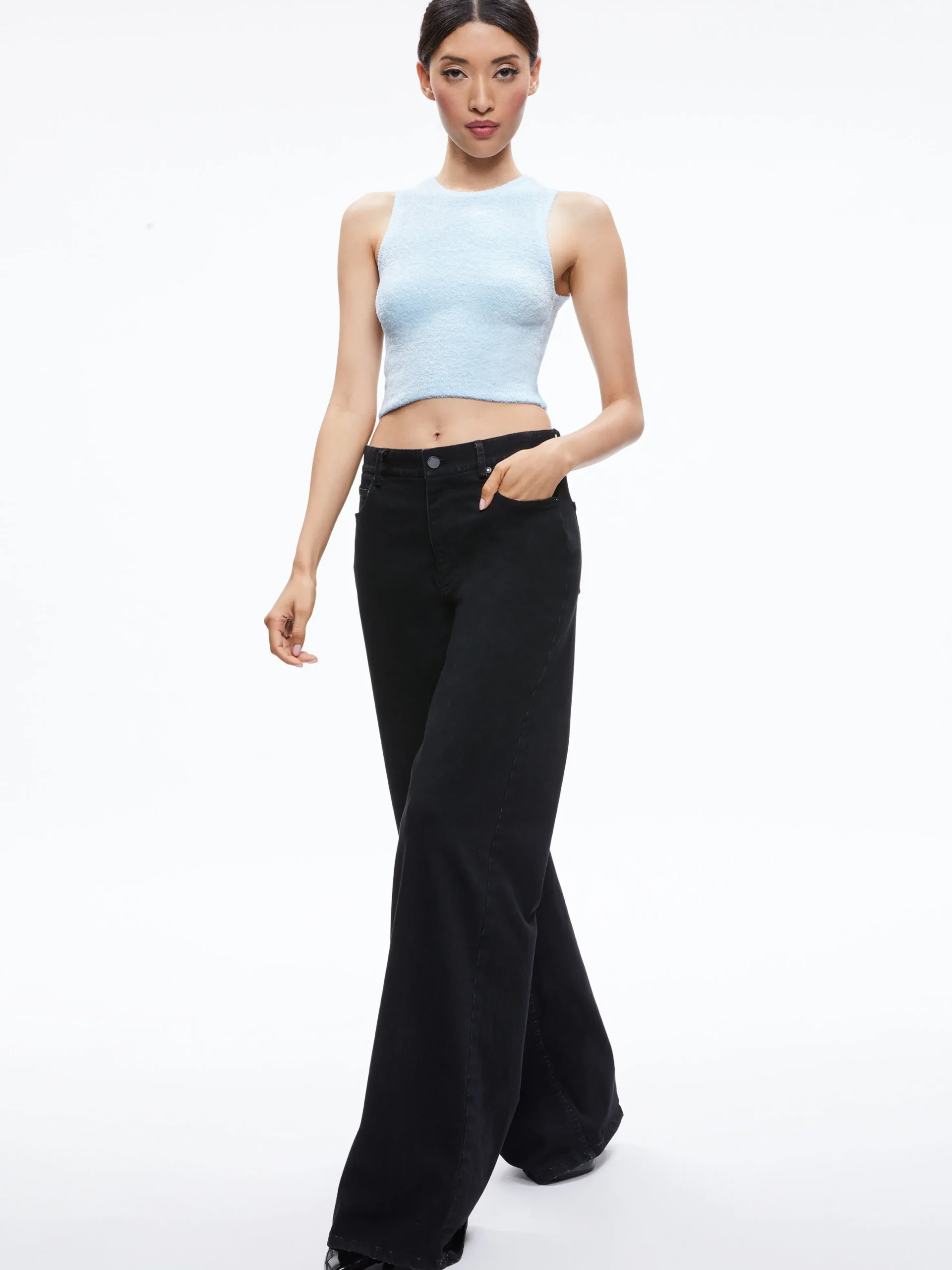 Alice and Olivia AMITY SLEEVELESS CROPPED TANK *CLOTHING