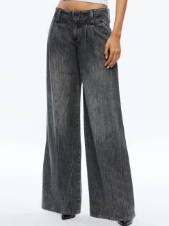 Alice and Olivia ANDERS LOW RISE PLEATED JEAN GEORGIA VINTAGE BLACK*FEATURED SHOPS | CLOTHING | CLOTHING