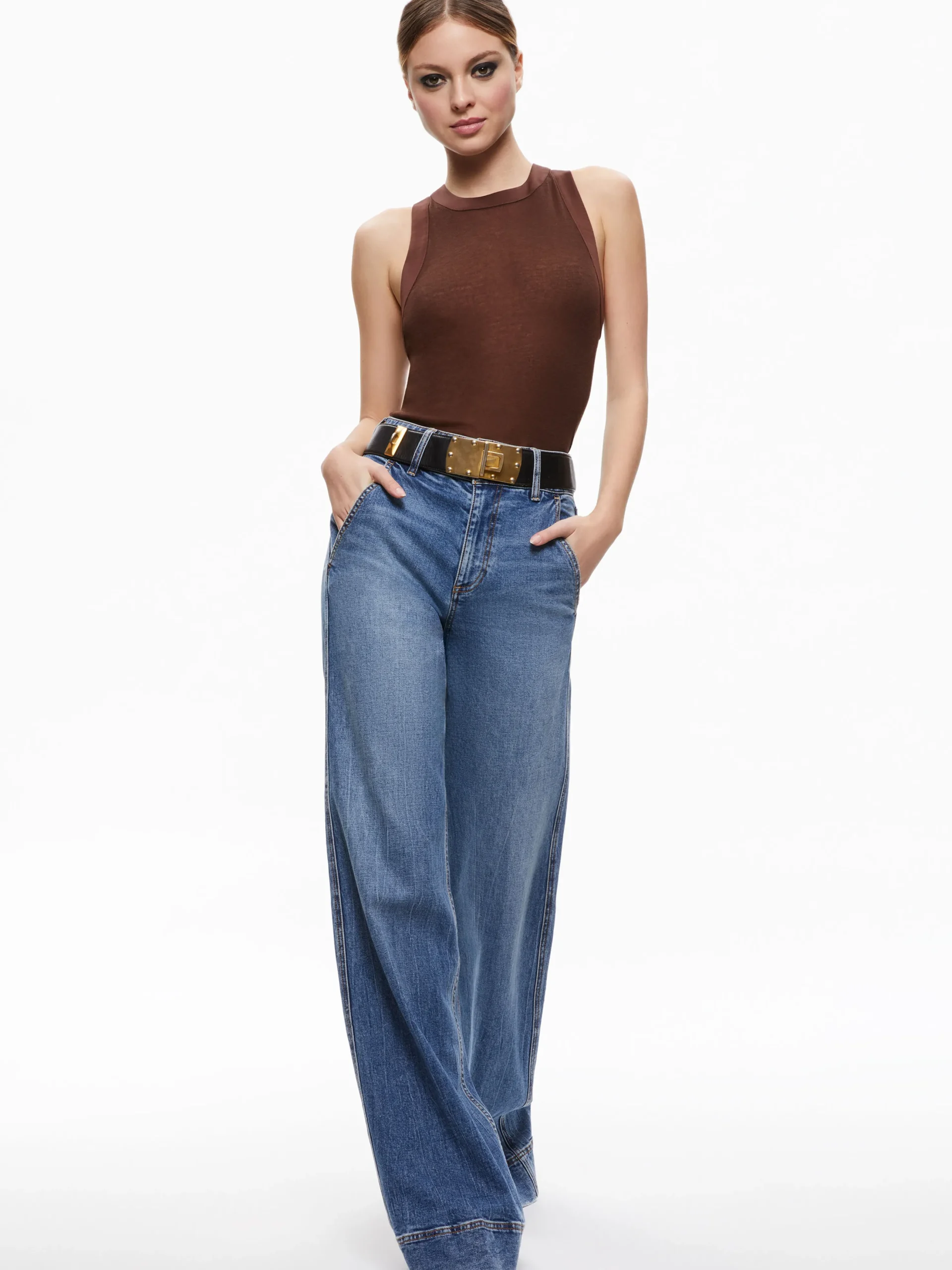 Alice and Olivia ANGELINA CREWNECK TANK TOFFEE*FEATURED SHOPS | CLOTHING