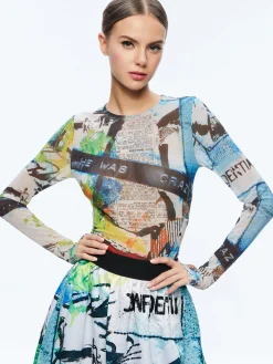 Alice and Olivia A+O X BASQUIAT DELAINA TOP CONFIDENTIAL*CLOTHING