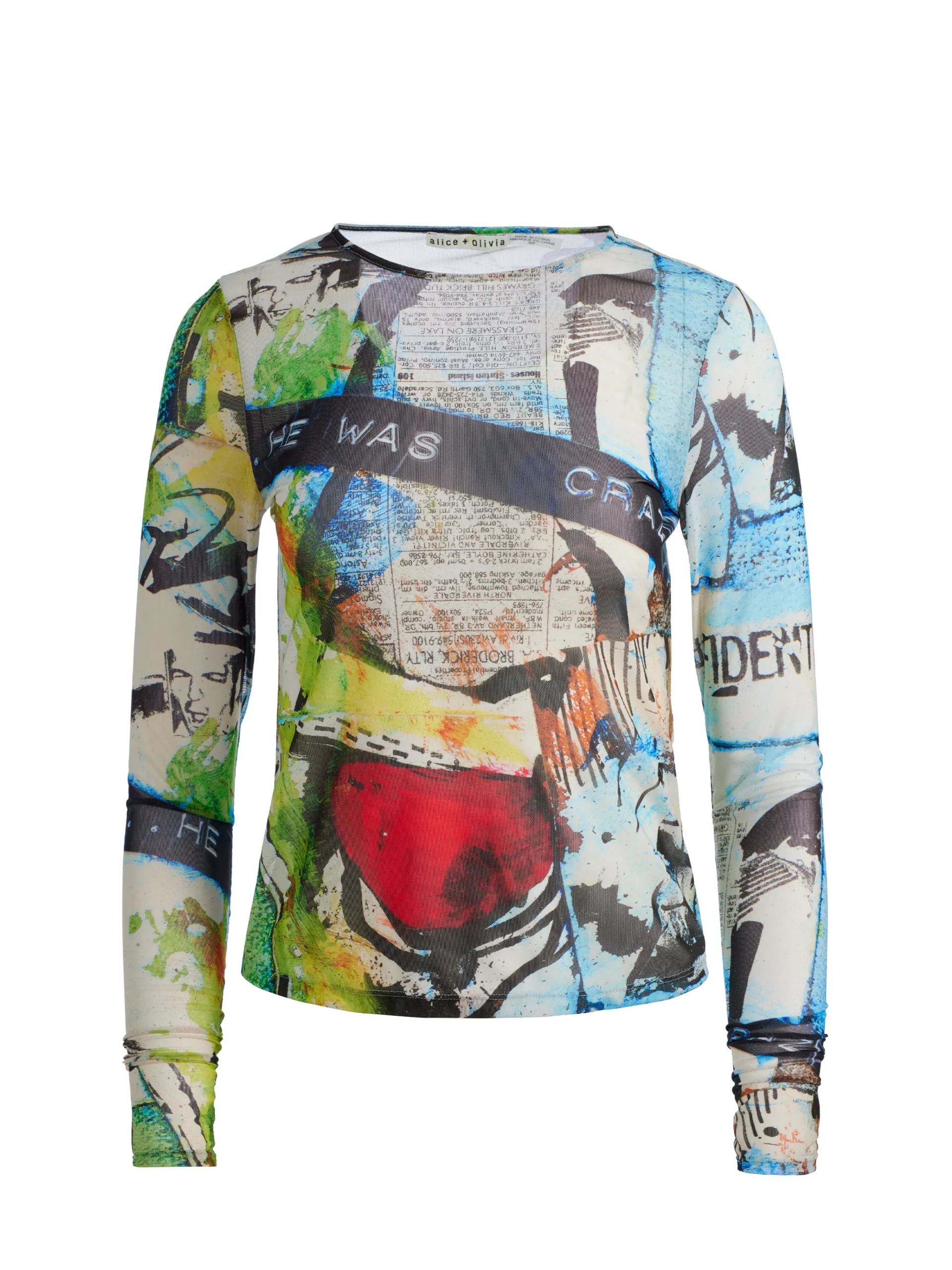Alice and Olivia A+O X BASQUIAT DELAINA TOP CONFIDENTIAL*CLOTHING