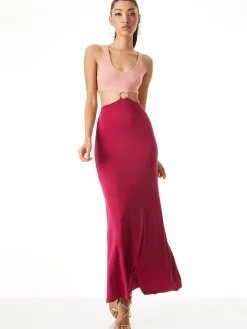 Alice and Olivia ARIZONA CUTOUT O-RING MAXI DRESS *DRESSES | CLOTHING