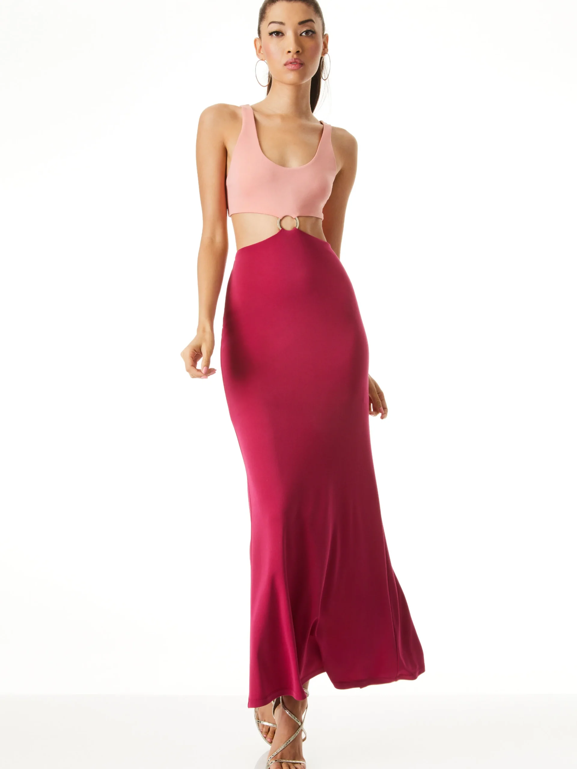 Alice and Olivia ARIZONA CUTOUT O-RING MAXI DRESS *DRESSES | CLOTHING