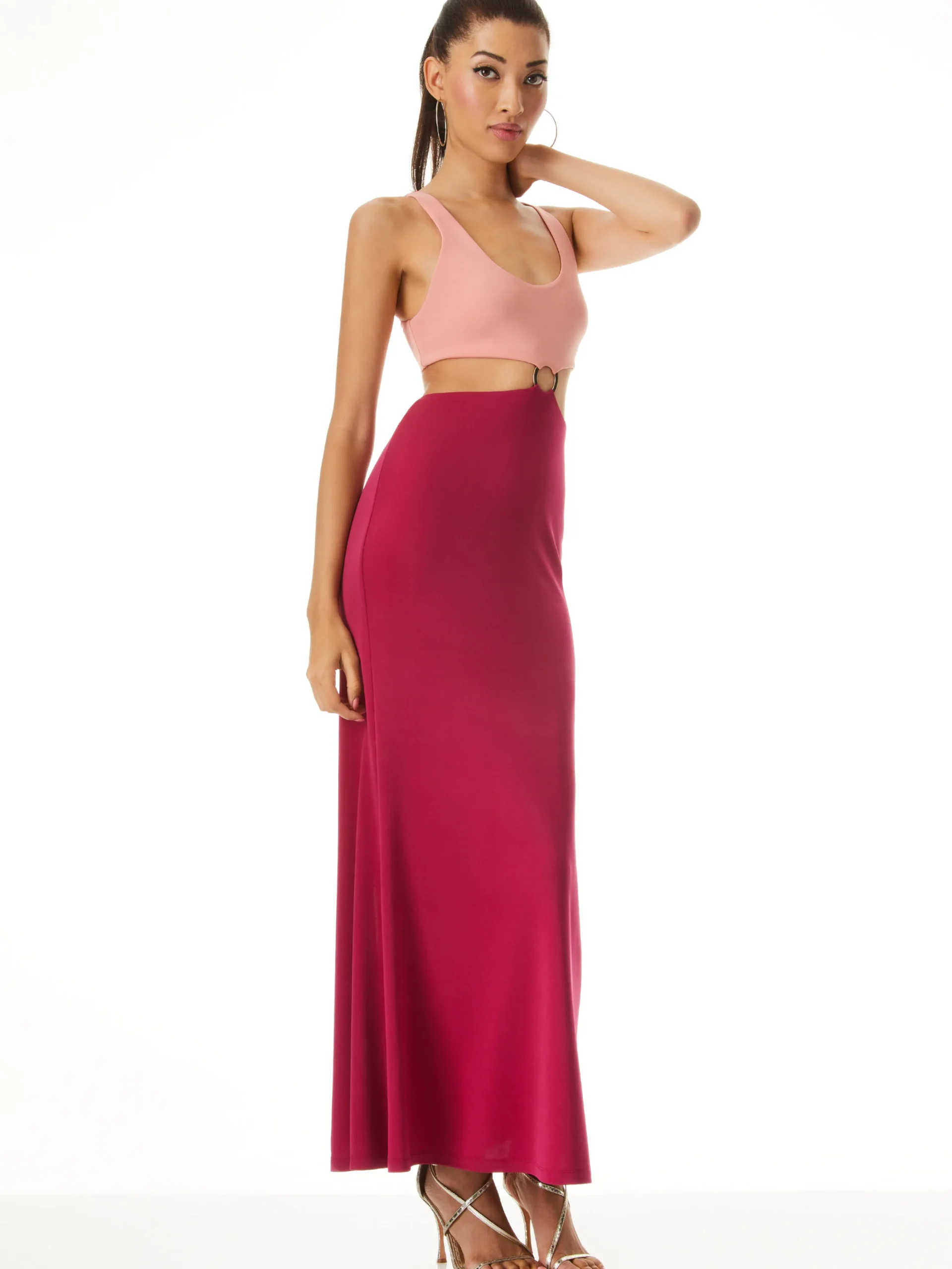 Alice and Olivia ARIZONA CUTOUT O-RING MAXI DRESS *DRESSES | CLOTHING