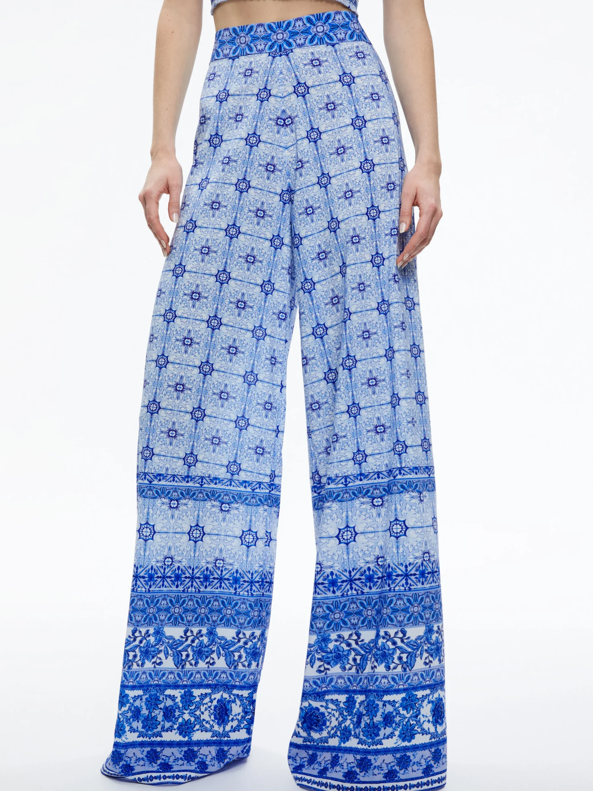 Alice and Olivia ATHENA WIDE LEG PANT GREEK TILE*CLOTHING