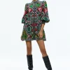 Alice and Olivia BERTHA BLOUSON SLEEVE MINI DRESS MONARCH BLACK SMALL*DRESSES | CLOTHING