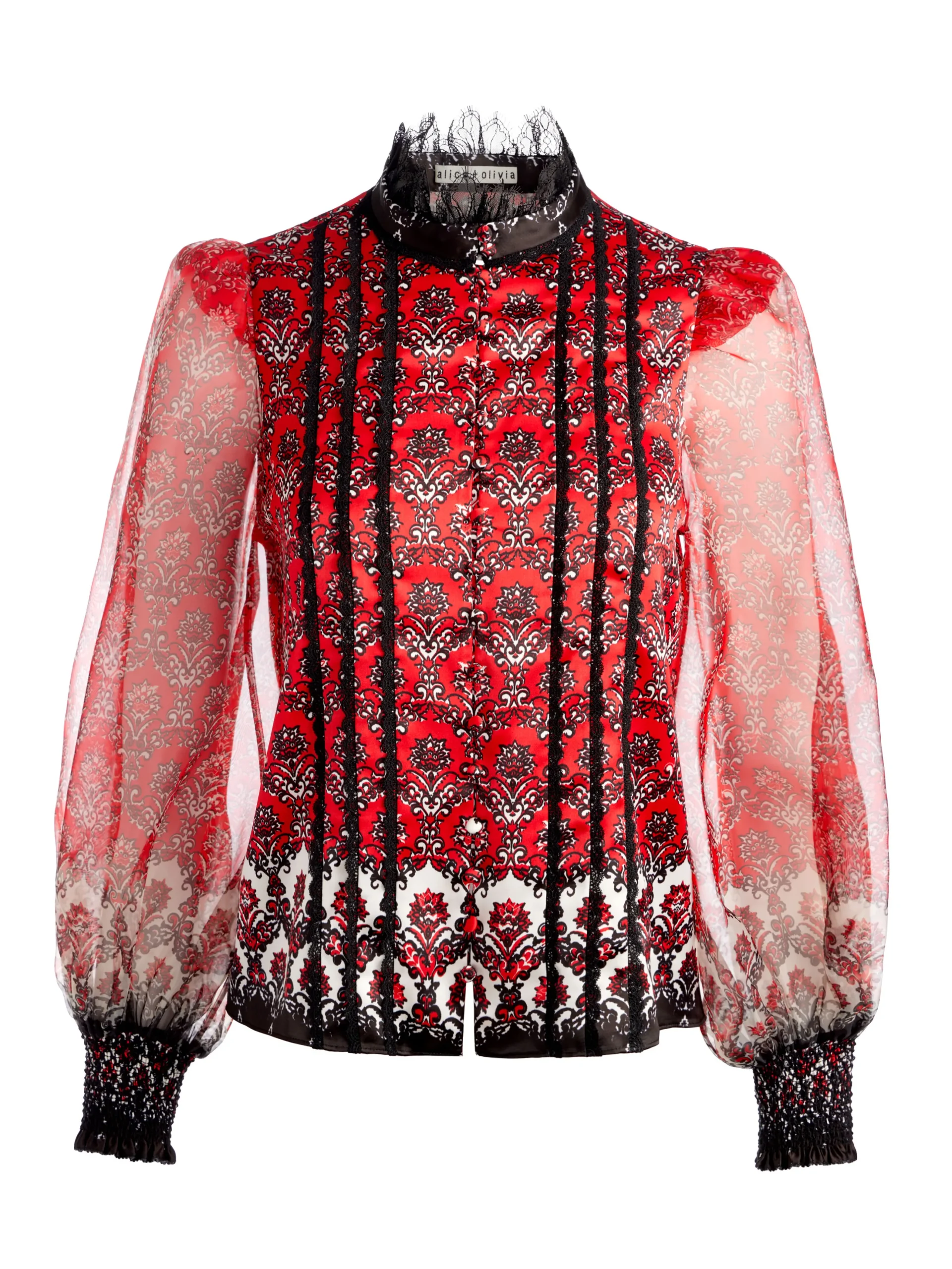 Alice and Olivia BETTINA BLOUSON SLEEVE TOP ALLURE MEDALLION*CLOTHING