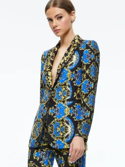 Alice and Olivia BREANN FITTED BLAZER REGAL ROMANCE SAPPHIRE*CLOTHING | CLOTHING