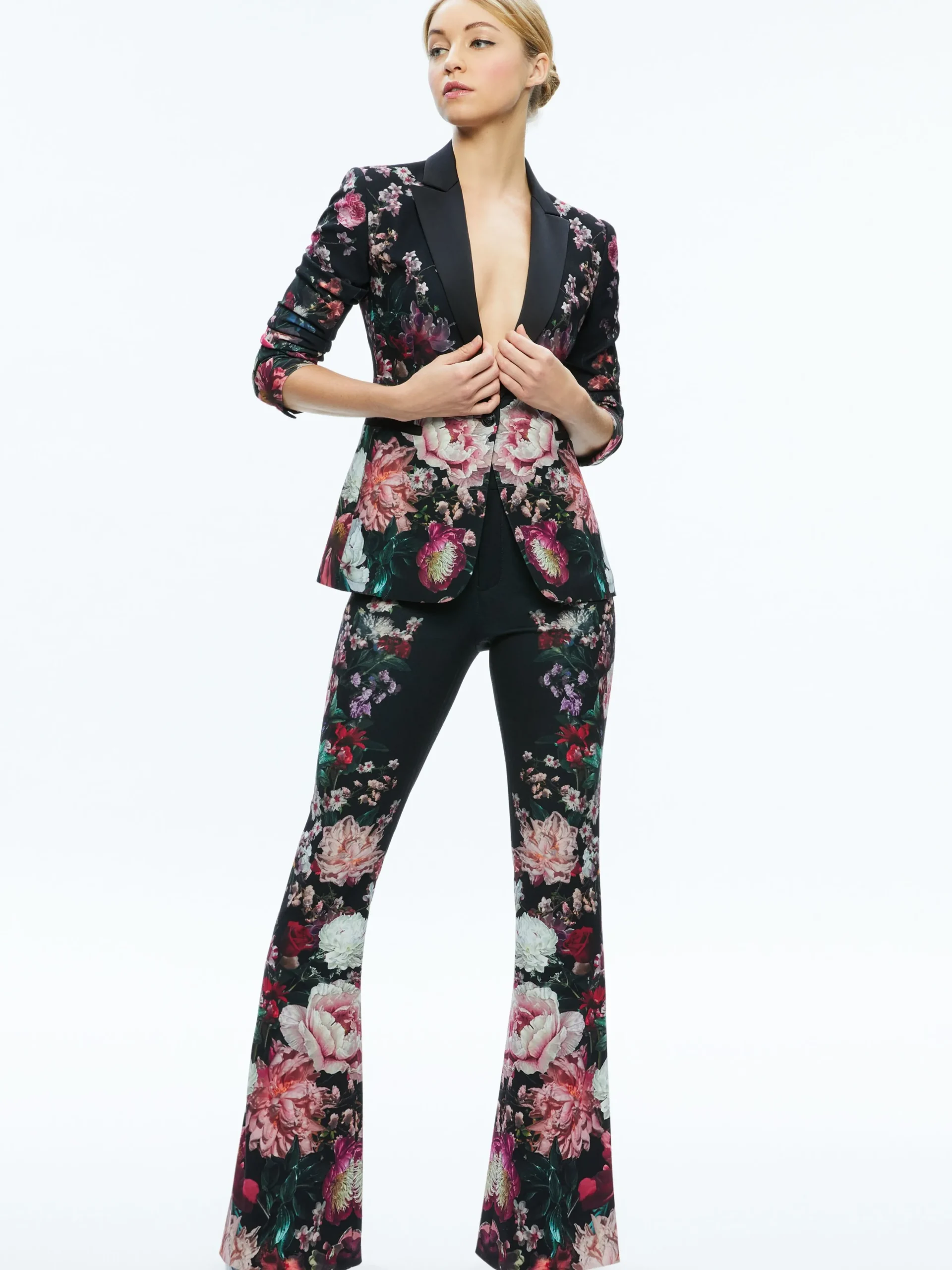 Alice and Olivia BREANN LONG FITTED BLAZER + OLIVIA BOOTCUT PANT *CLOTHING