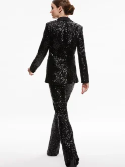 Alice and Olivia BREANN SEQUIN FITTED BLAZER + LARA SEQUIN BOOTCUT PANT *CLOTHING