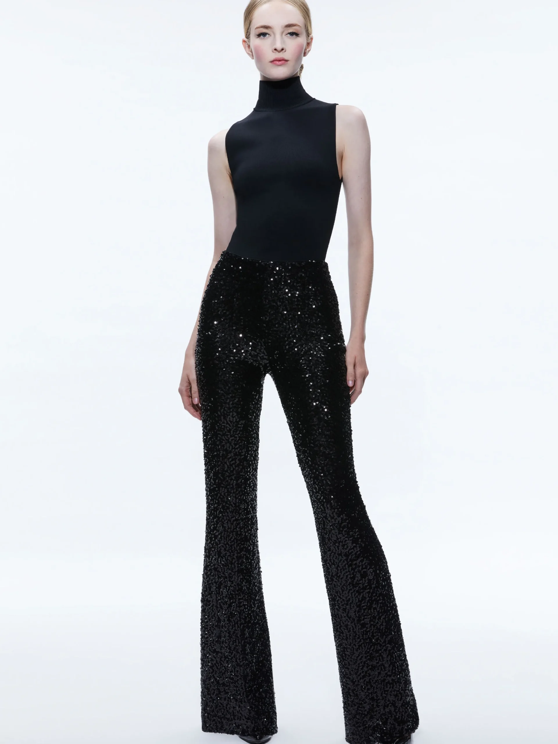Alice and Olivia BREANN SEQUIN FITTED BLAZER + LARA SEQUIN BOOTCUT PANT *CLOTHING