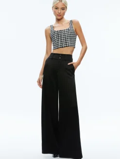 Alice and Olivia BRESLIN CORSET TOP BLACK/OFF WHITE*FEATURED SHOPS | CLOTHING