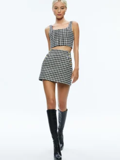Alice and Olivia BRESLIN CORSET TOP BLACK/OFF WHITE*FEATURED SHOPS | CLOTHING