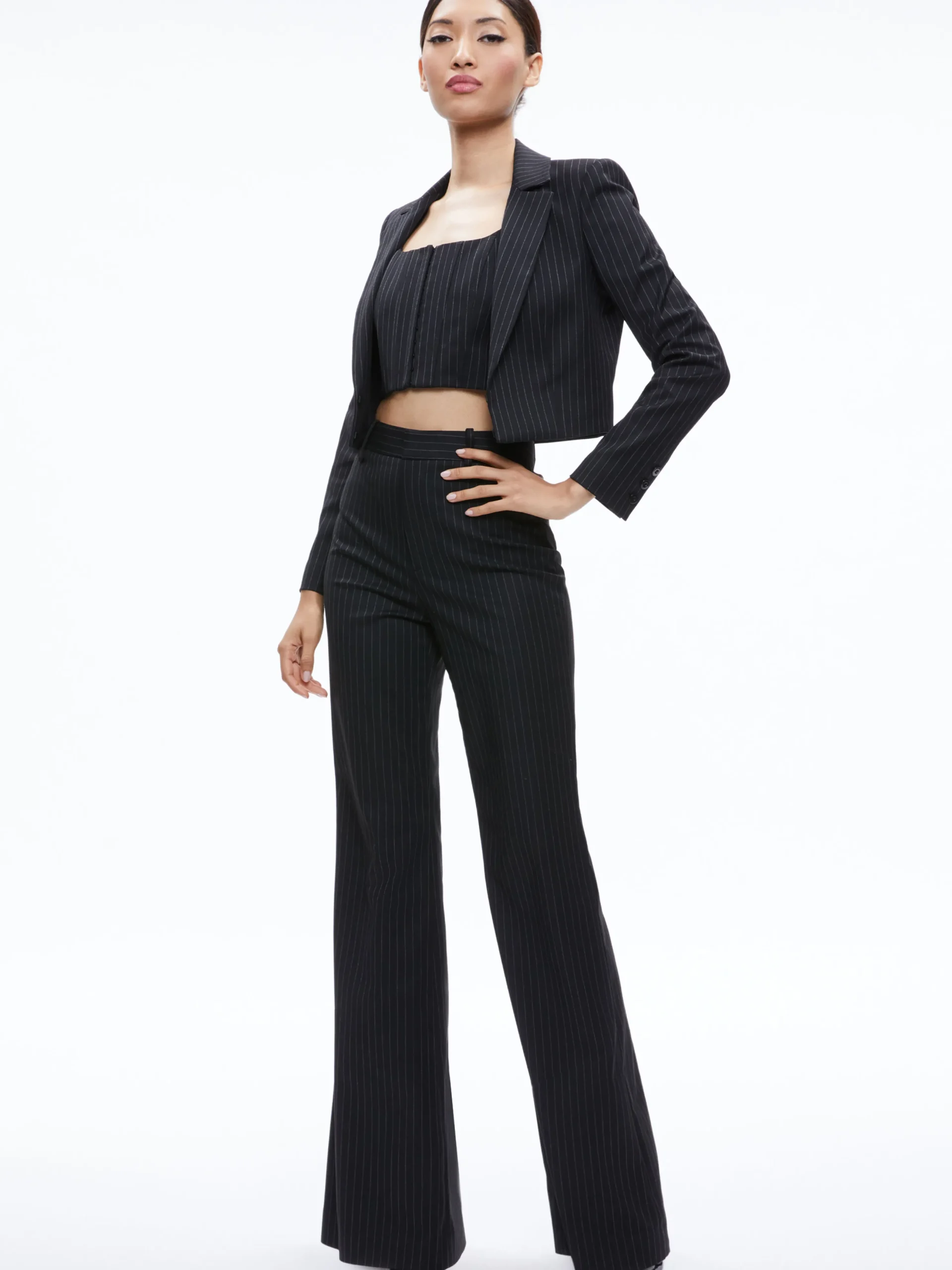 Alice and Olivia BRESLIN CORSET TOP + SIOBHAN FRONT WRAP MIDI SKIRT *CLOTHING