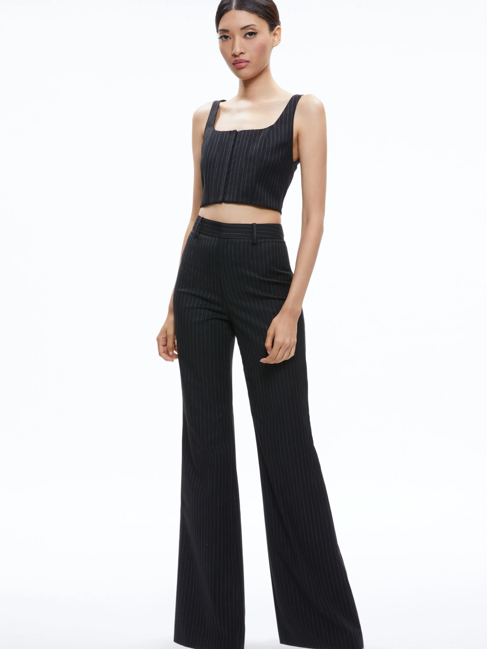 Alice and Olivia BRESLIN CORSET TOP + SIOBHAN FRONT WRAP MIDI SKIRT *CLOTHING
