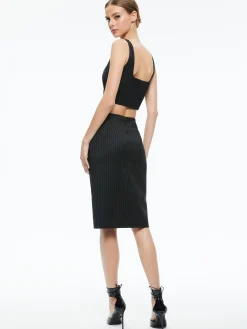 Alice and Olivia BRESLIN CORSET TOP + SIOBHAN FRONT WRAP MIDI SKIRT *CLOTHING