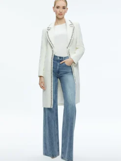 Alice and Olivia BRET EMBELLISHED LONG BLAZER OFF WHITE*FEATURED SHOPS | FEATURED SHOPS | CLOTHING