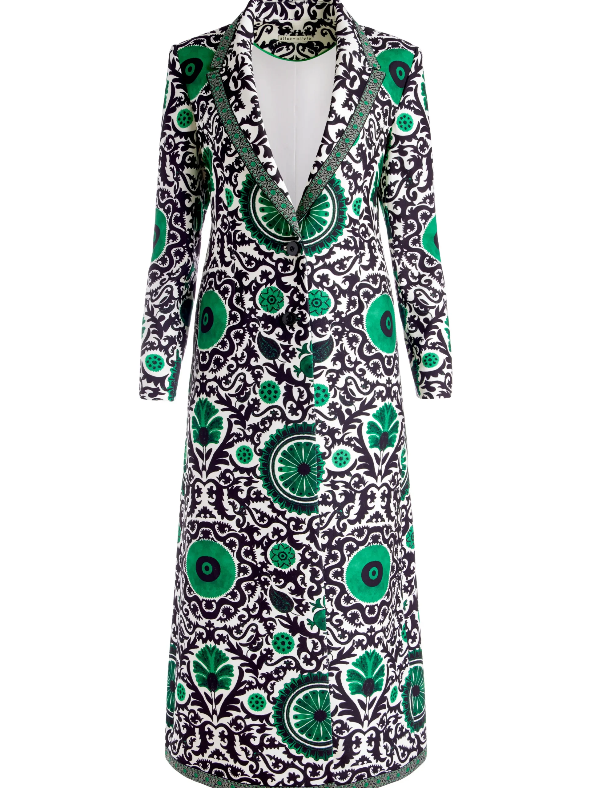 Alice and Olivia BRET LONG BLAZER MONARCH LIGHT EMERALD SMALL*FEATURED SHOPS | CLOTHING