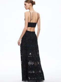 Alice and Olivia CARLI EMBROIDERED BRA TOP BLACK*CLOTHING