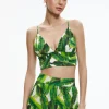 Alice and Olivia CARLI TIE BACK BRA TOP + RUSSELL HIGH WAISTED SMOCKED WAISTBAND PANT *CLOTHING