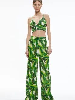 Alice and Olivia CARLI TIE BACK BRA TOP + RUSSELL HIGH WAISTED SMOCKED WAISTBAND PANT *CLOTHING