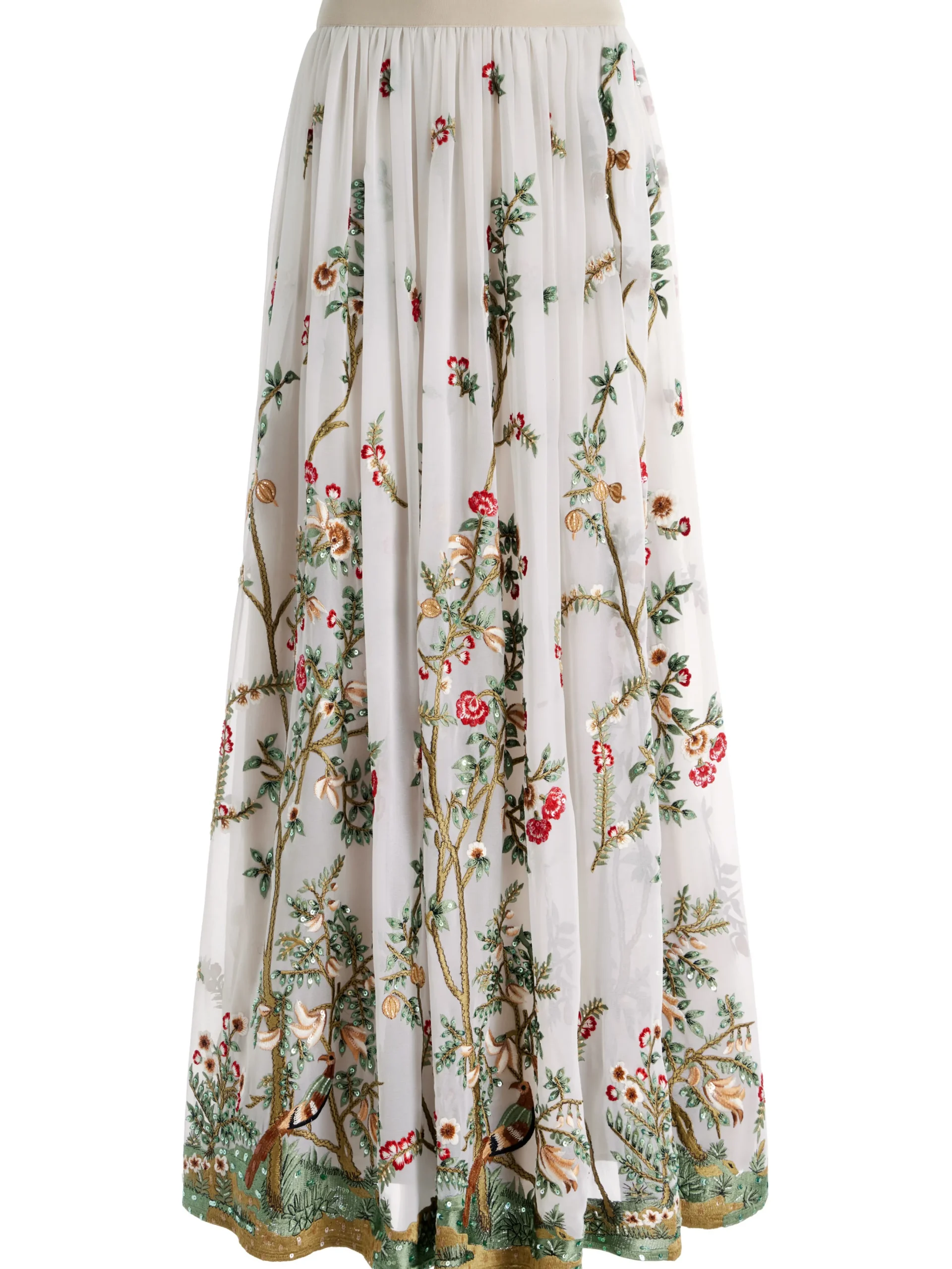 Alice and Olivia CATRINA EMBELLISHED GOWN MAXI SKIRT CHAMPAGNE/MULTI*CLOTHING