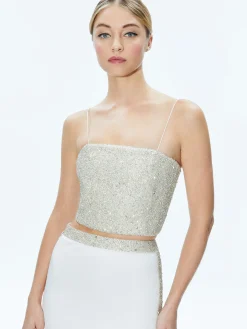 Alice and Olivia CERESI EMBELLISHED CROP TOP + MARILYNN EMBELLISHED MAXI SKIRT *CLOTHING