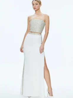 Alice and Olivia CERESI EMBELLISHED CROP TOP + MARILYNN EMBELLISHED MAXI SKIRT *CLOTHING