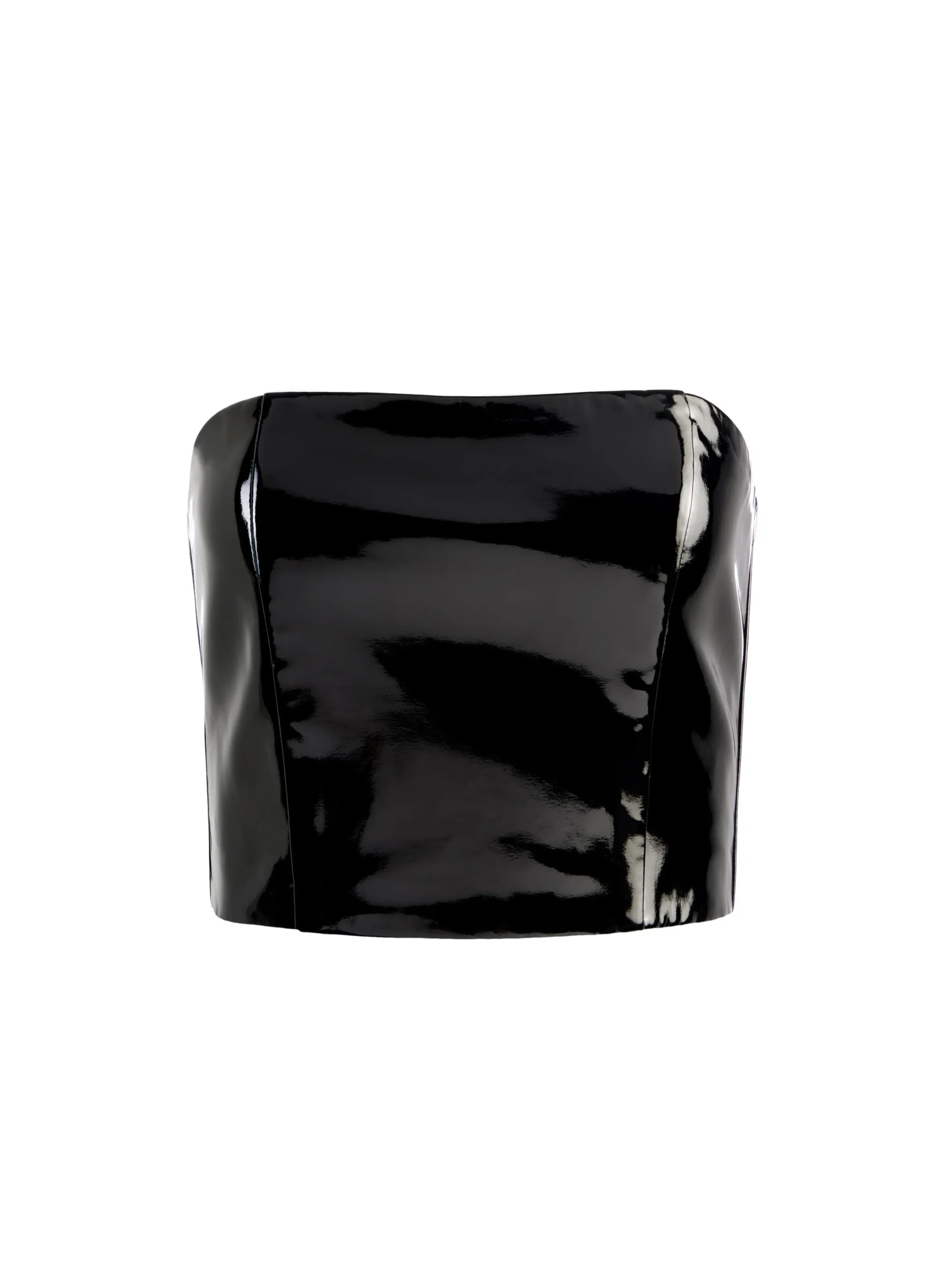 Alice and Olivia CERESI LATEX BANDEAU TOP BLACK*CLOTHING