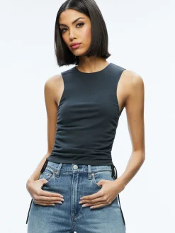 Alice and Olivia CHRISSY CREWNECK RUCHED CROP TOP *FEATURED SHOPS | CLOTHING