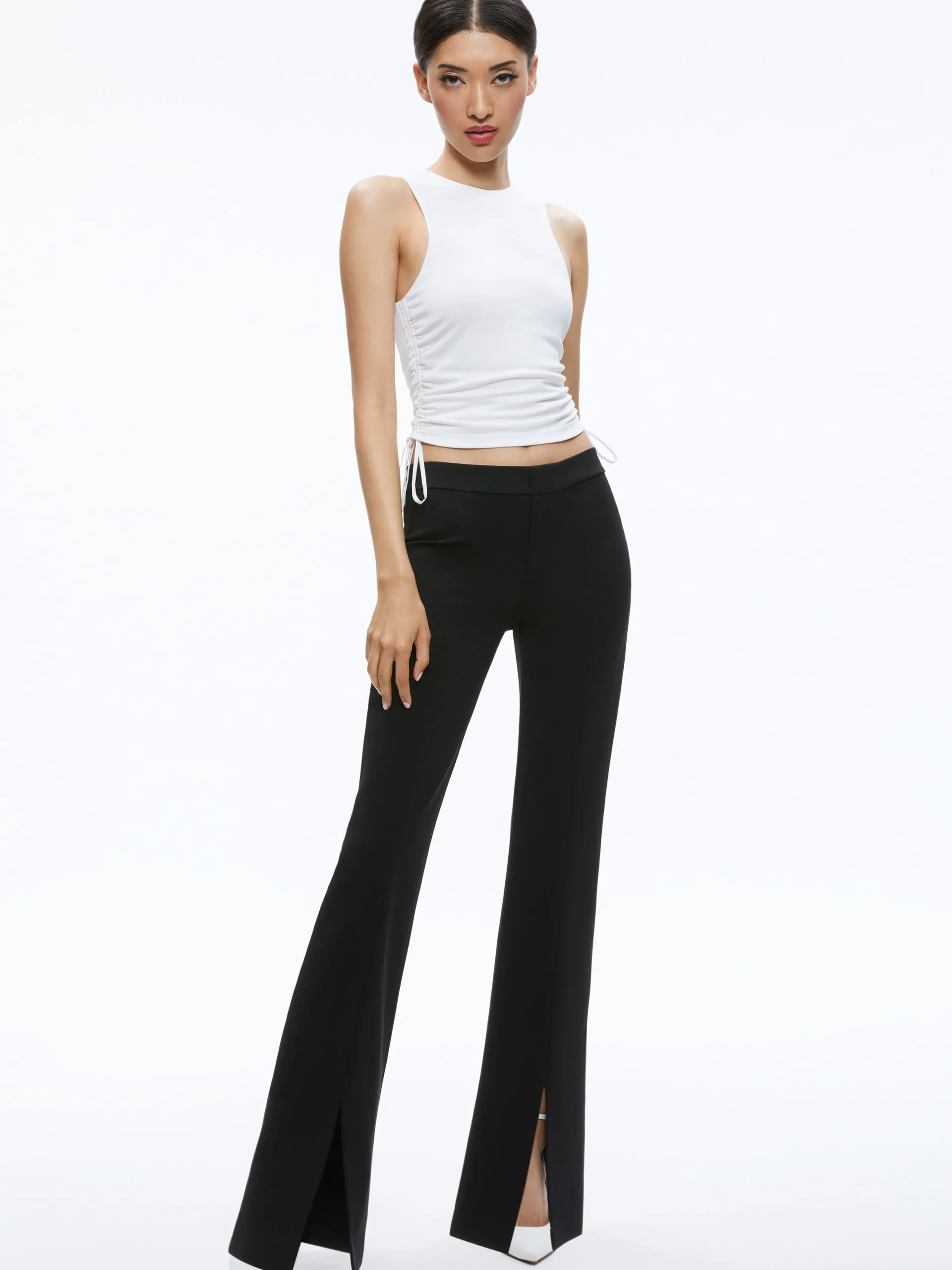 Alice and Olivia CHRISSY CREWNECK RUCHED CROP TOP *FEATURED SHOPS | CLOTHING