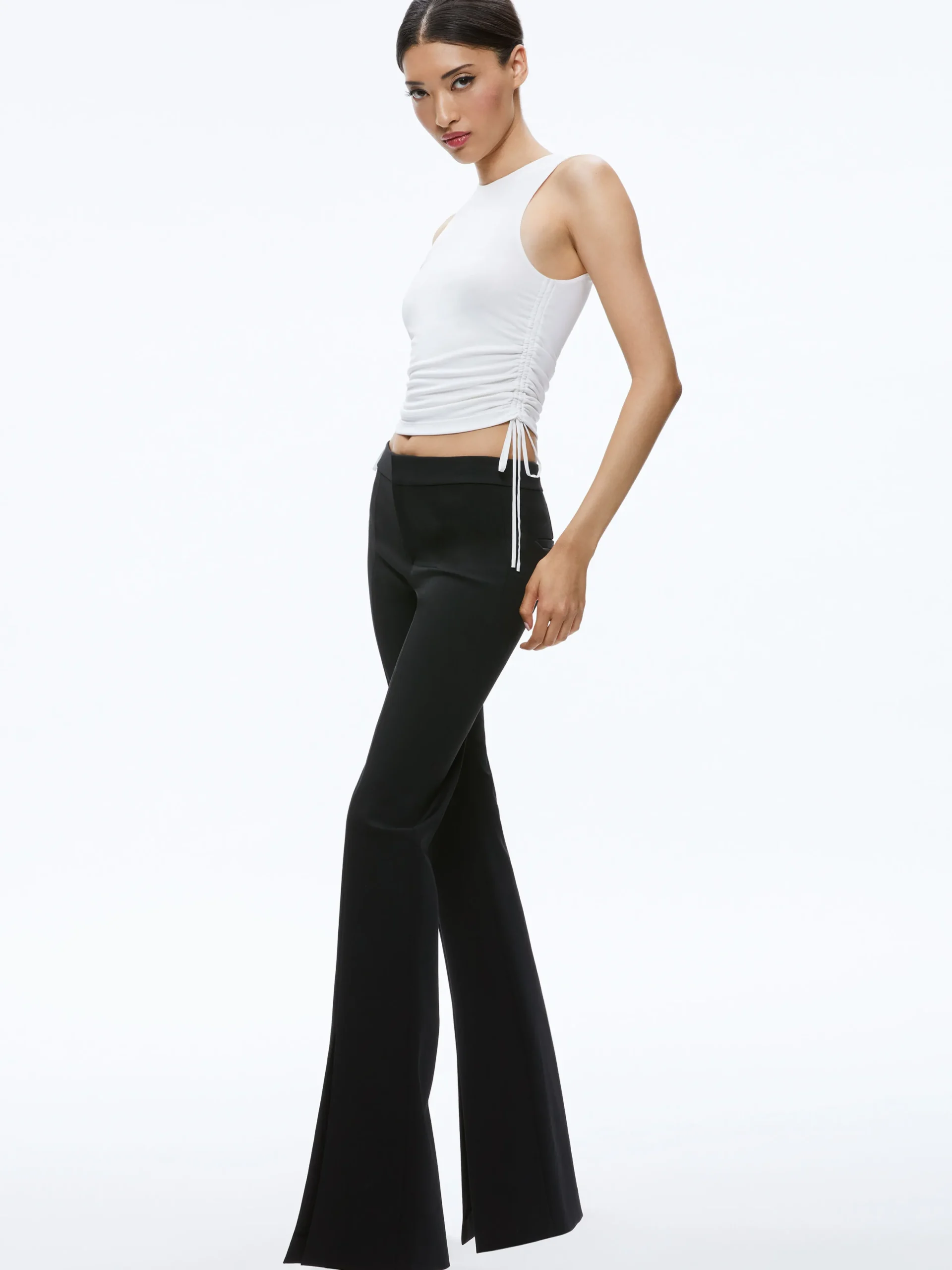 Alice and Olivia CHRISSY CREWNECK RUCHED CROP TOP *FEATURED SHOPS | CLOTHING