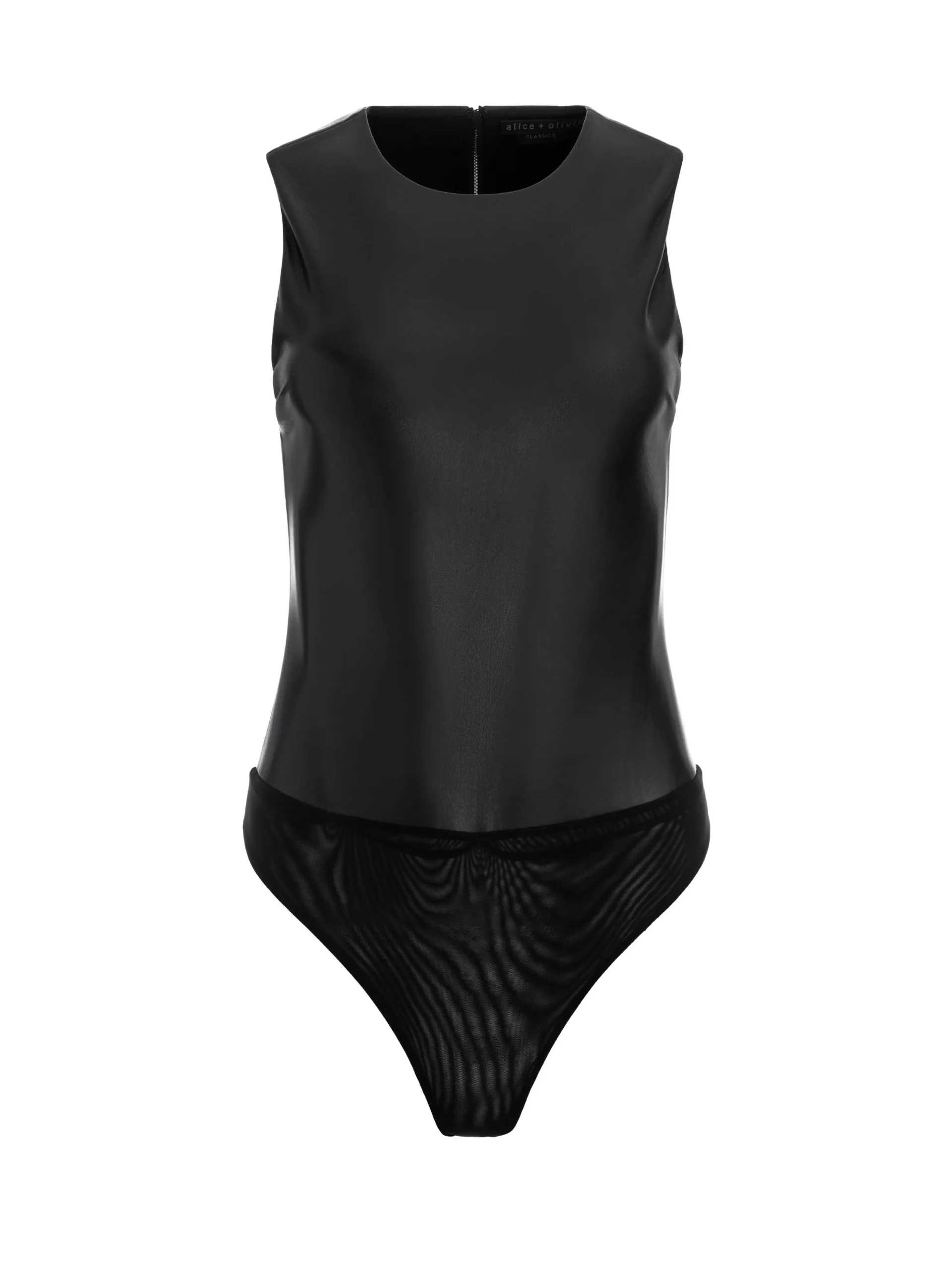 Alice and Olivia CLARINDA VEGAN LEATHER BODYSUIT BLACK*FEATURED SHOPS | FEATURED SHOPS | CLOTHING