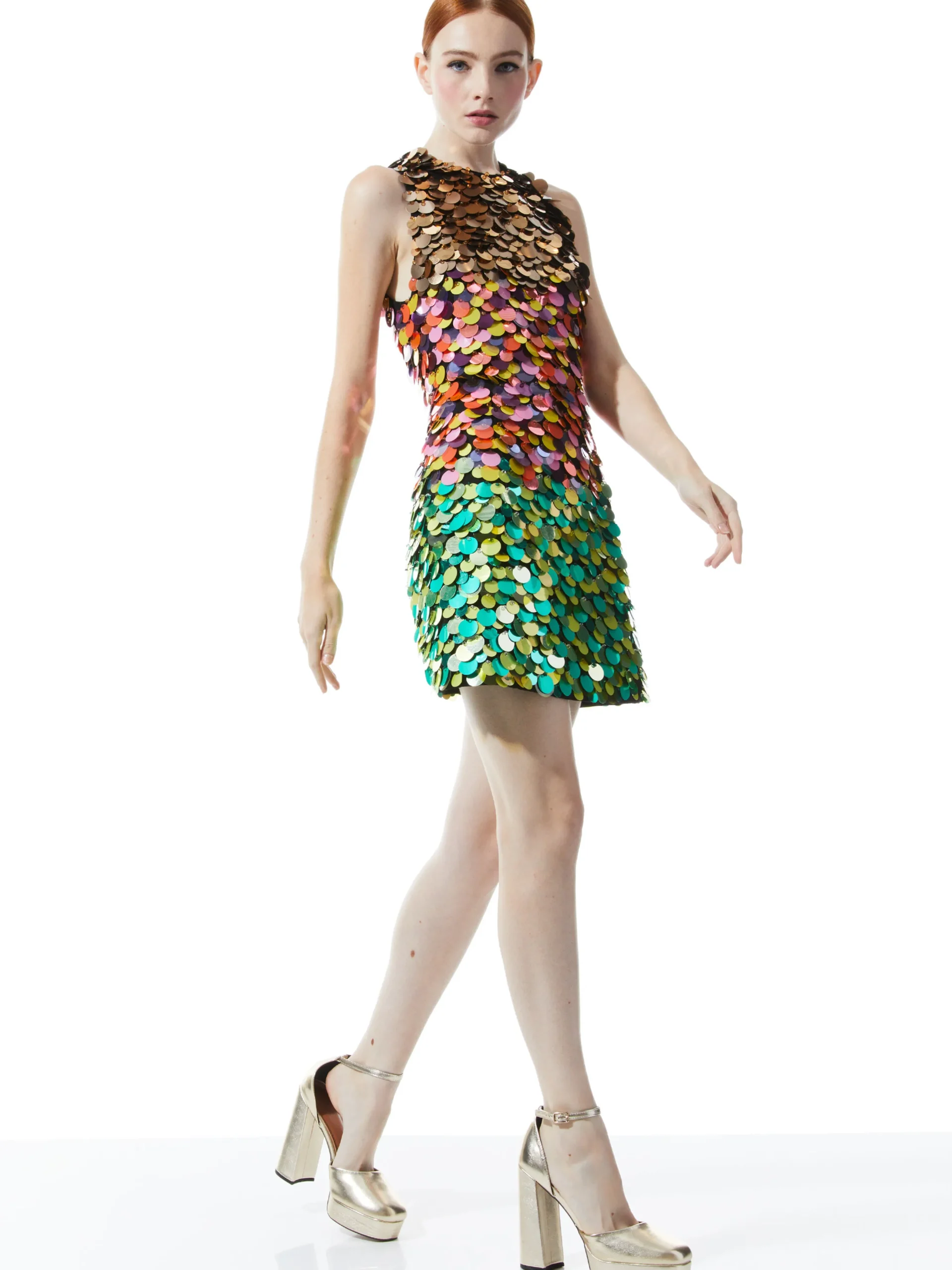 Alice and Olivia CLYDE EMBELLISHED SHIFT DRESS MULTI*DRESSES | DRESSES | CLOTHING
