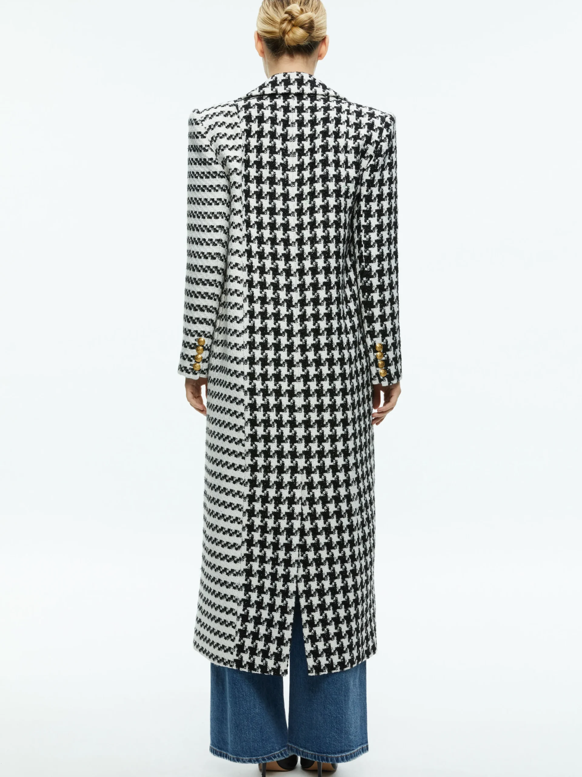 Alice and Olivia COLLEY LONG TWEED COAT BLACK/OFF WHITE*FEATURED SHOPS | CLOTHING