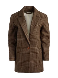 Alice and Olivia COLLEY NOTCH COLLAR BLAZER CAMEL/BLACK*FEATURED SHOPS | CLOTHING