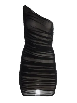 Alice and Olivia CRUZ RUCHED MINI DRESS BLACK*DRESSES | CLOTHING
