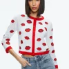 Alice and Olivia DARODA KISS CREWNECK CROPPED CARDIGAN SOFT WHITE MULTI*FEATURED SHOPS | FEATURED SHOPS | CLOTHING