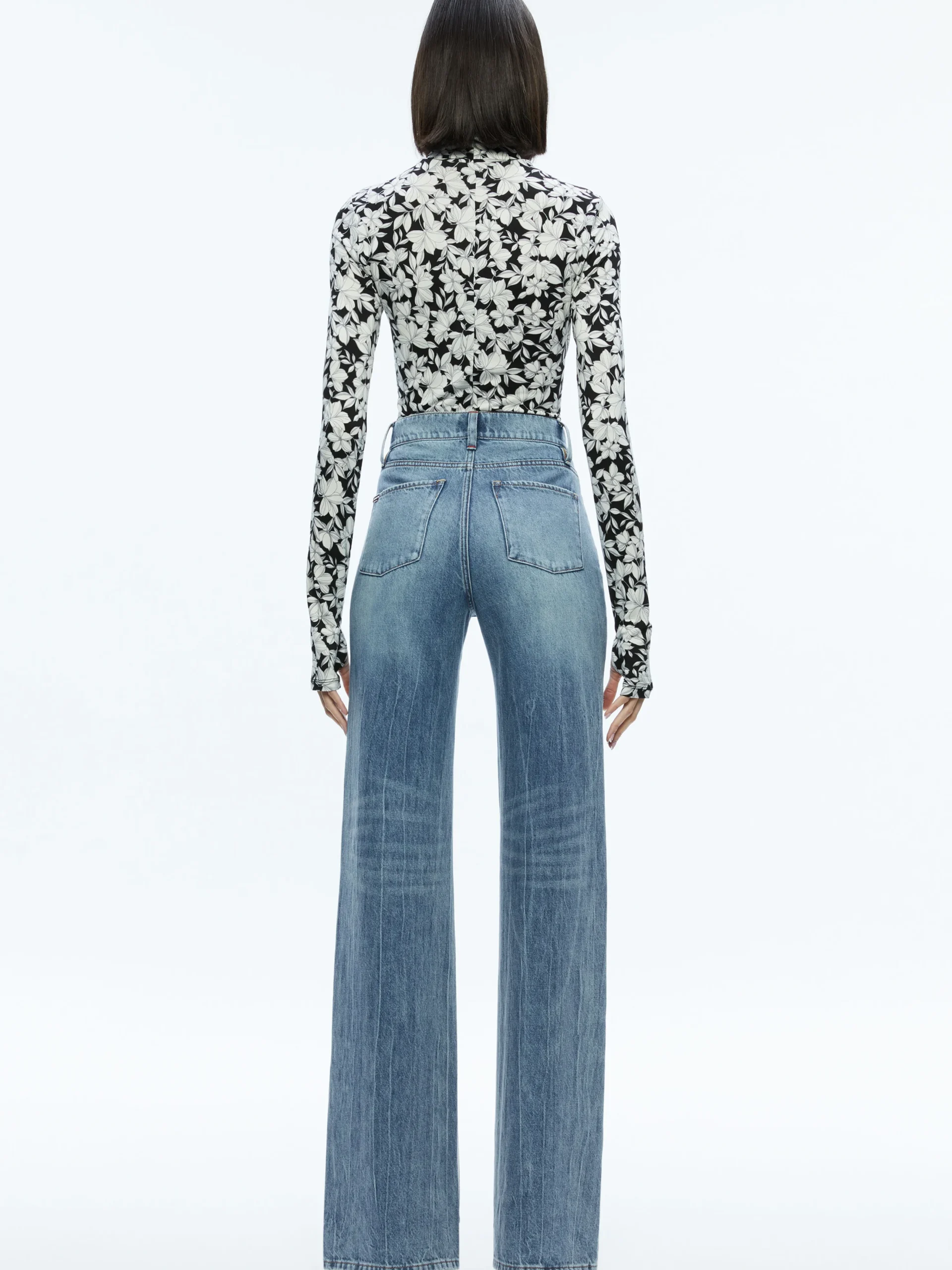 Alice and Olivia DELAINA TURTLENECK TOP HOMEROOM FLORAL*CLOTHING