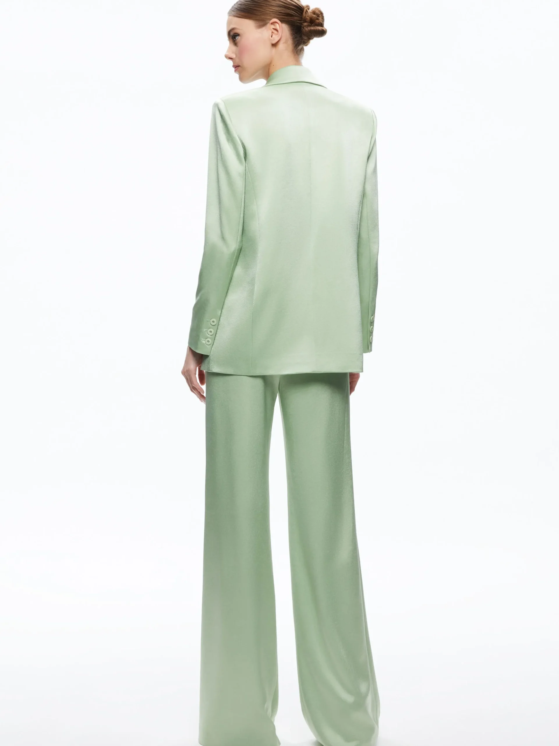 Alice and Olivia DENNY NOTCH COLLAR BOYFRIEND BLAZER + DEANNA HIGH WAISTED BOOTCUT PANT *CLOTHING