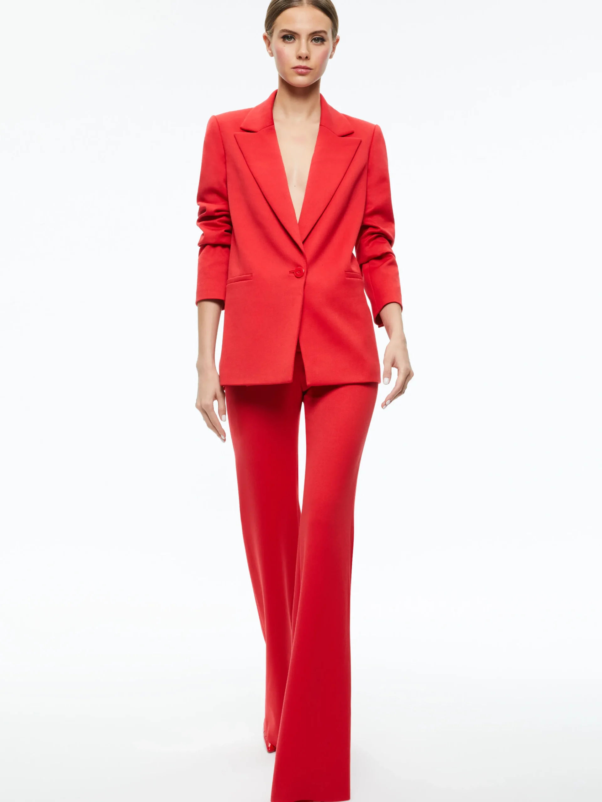 Alice and Olivia DENNY NOTCH COLLAR BOYFRIEND BLAZER PERFECT RUBY*CLOTHING