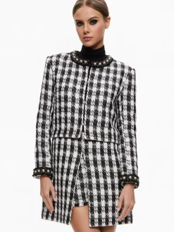 Alice and Olivia DEON TWO-FER TWEED JACKET + MACE TWEED MINI SKORT *CLOTHING