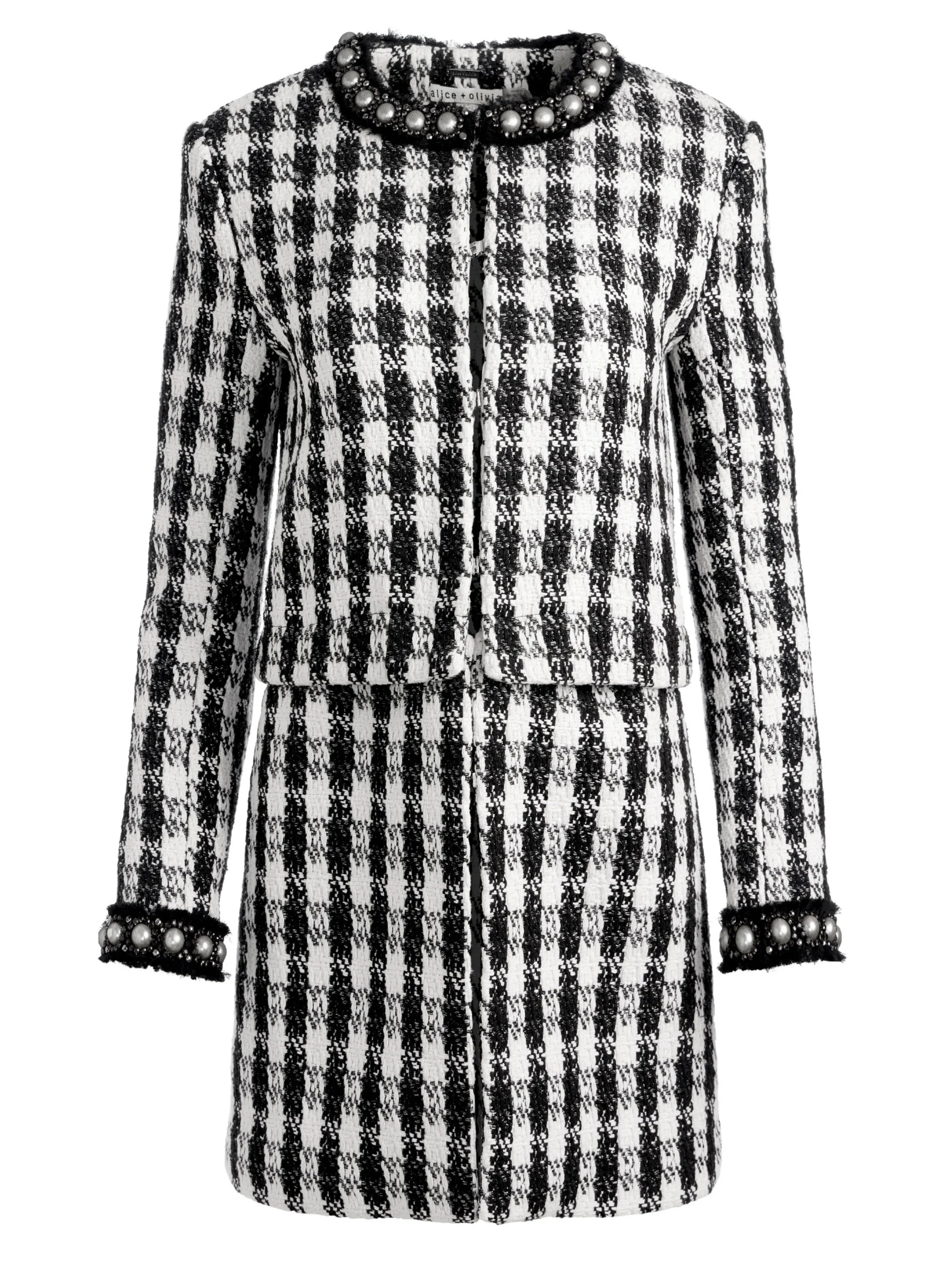Alice and Olivia DEON TWO-FER TWEED JACKET + MACE TWEED MINI SKORT *CLOTHING