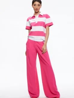 Alice and Olivia ERIC MID RISE PANT WITH TUX STRIPE *CLOTHING